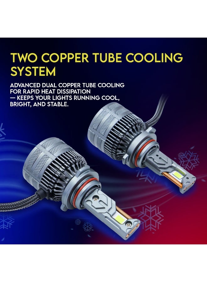 طقم لمبات ليد أمامية A70 عالية القوة 360 درجة (قطعتين) – 9006 | 130 واط | شعاع أحادي | 6000 كلفن مع درايفر | ضمان دولي لمدة 6 أشهر - Image 3